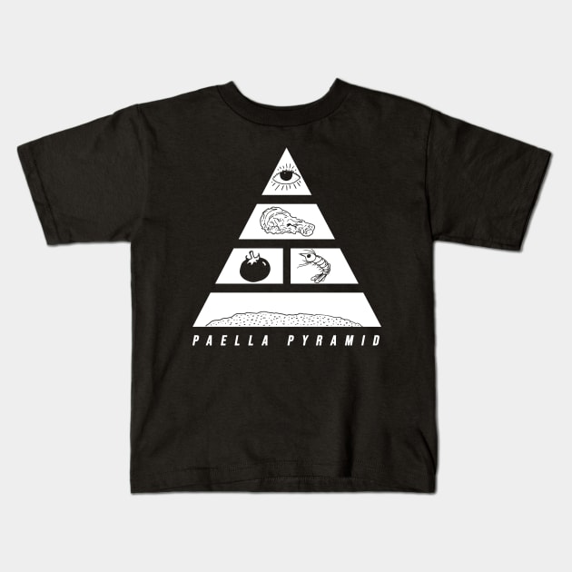 Classy Paella Pyramid White Print Design Kids T-Shirt by Eyanosa